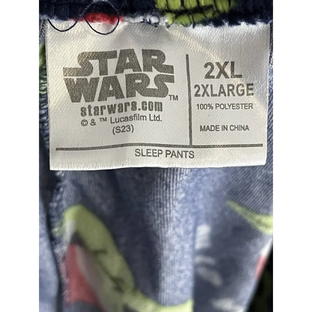 Star‎ Wars The Child Christmas Pajama Pants Men's 2XL Baby Yoda Grogu Blue Minky